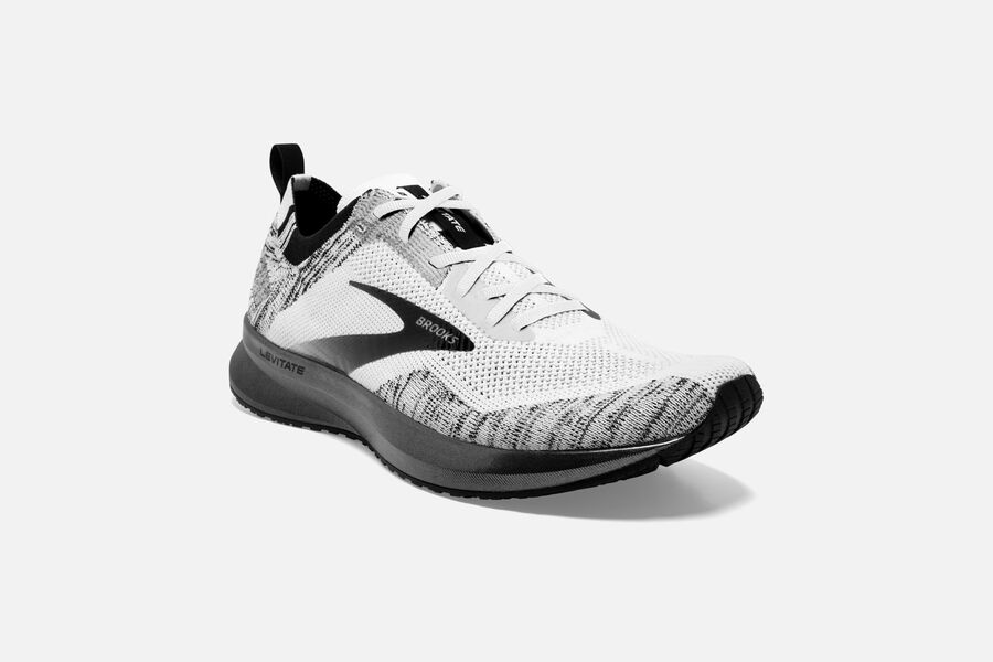 Brooks Levitate 4 Road Running Shoes Womens - White/Black - TXHES-2817